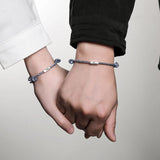 S925 Sterling Silver Couple Hand Rope Magnetic Bracelet