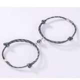 S925 Sterling Silver Couple Hand Rope Magnetic Bracelet