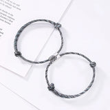 S925 Sterling Silver Couple Hand Rope Magnetic Bracelet