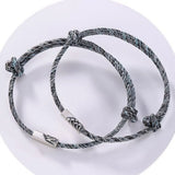 S925 Sterling Silver Couple Hand Rope Magnetic Bracelet