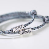 S925 Sterling Silver Couple Hand Rope Magnetic Bracelet