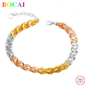 S925 Sterling Silver Bracelet Phoenix Tail Jewelry Thai Silver Hand String