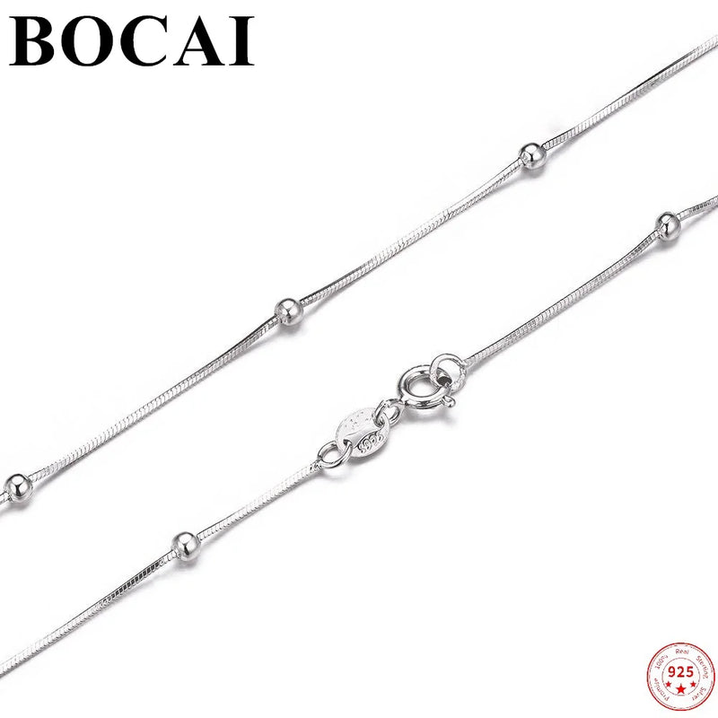S925 Sterling Silver Necklace Thai Silver Star Chain 2.5mm Snake-Bone