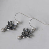 S925 Silver Earrings Sunflower Design Retro Style Women's Jewelry