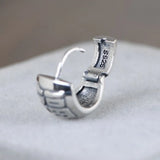 S925 Retro Woman Silver Earrings Thai Silver Art Ear Studs