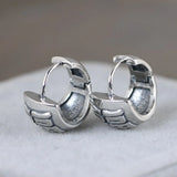 S925 Retro Woman Silver Earrings Thai Silver Art Ear Studs