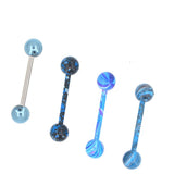 4pcs Body Jewelry Tongue & Lip Piercing Rings Set