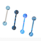 4pcs Body Jewelry Tongue & Lip Piercing Rings Set
