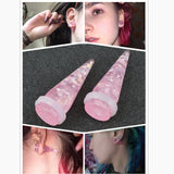Pink Opal Ear Tunnel Ear Extension Ear Stretcher Ear Plugs