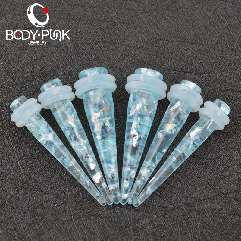 Opal Taper Stretcher Solid Ear Expander Body Piercing Jewelry