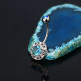Stainless Steel Crystal Water Drop Belly Button Ring
