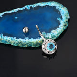 Stainless Steel Crystal Water Drop Belly Button Ring