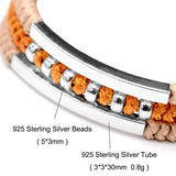 925 Silver Tube Bangles & Bracelets Jewelry Braided Rope Bracelet