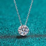 925 Silver 1ct Green Moissanite VVS1 Pendant Necklace Gift