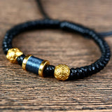 Sterling Silver Lucky Beads Rope Bangles for Men & Women
