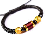 Sterling Silver Lucky Beads Rope Bangles for Men & Women