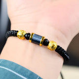 Sterling Silver Lucky Beads Rope Bangles for Men & Women