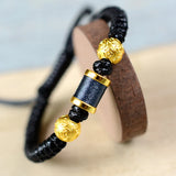 Sterling Silver Lucky Beads Rope Bangles for Men & Women