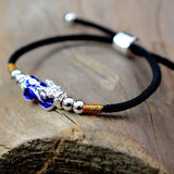 925 Silver Pixiu Brave Troops Rope Lucky Bracelet