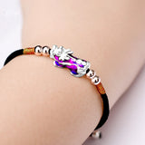 925 Silver Pixiu Brave Troops Rope Lucky Bracelet