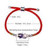 925 Silver Pixiu Brave Troops Rope Lucky Bracelet