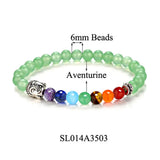 Buddha Head Charm 7 Chakra Bangles & Bracelets for Women or Men