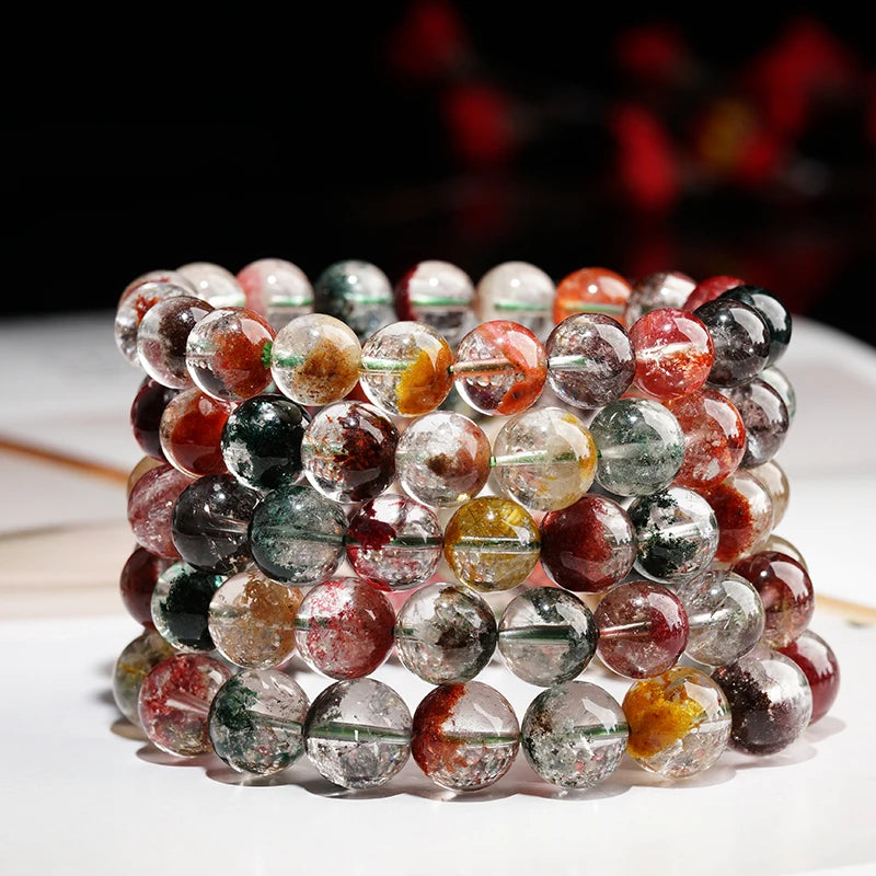 Rainbow Ghost Stone Bead Bracelet for Women/Men