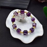 Square fluorite Stone Beads Bangles & Bracelets Jewelry Buddha Bead Bracelet