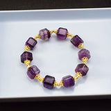 Square fluorite Stone Beads Bangles & Bracelets Jewelry Buddha Bead Bracelet