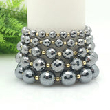 Weight Loss Terahertz Stone Round Bead Energy Bangles Bracelets