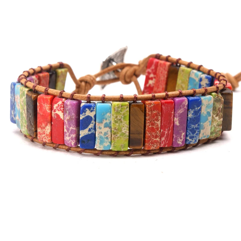 Natural Chakra Stone Beads Bracelet for Women