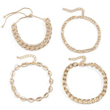 Multilayered Lock Snake Chain Anklet for Women