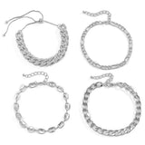 Multilayered Lock Snake Chain Anklet for Women