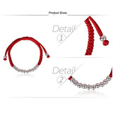 Ethnic Rope Bracelet with Sterling Silver Beads for Women