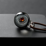Galaxy Glass Bead Planets Pendant Necklace Solar System Necklace for Women