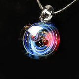 Galaxy Glass Bead Planets Pendant Necklace Solar System Necklace for Women