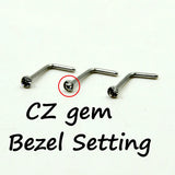 40pcs 2mm CZ Nose Bone Studs Surgical Steel