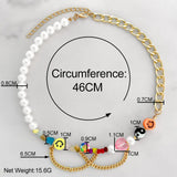 BOHO Rainbow Smile Pearl Beads Chain Choker Evil Eye Butterfly Charm