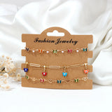 BOHO Y2K Chain Necklace 3pcs/set Evil Eye Butterfly Heart Charm Bracelet