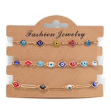 BOHO Y2K Chain Necklace 3pcs/set Evil Eye Butterfly Heart Charm Bracelet