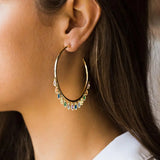 BOHO 45mm Hoop Earrings Colorful CZ Setting Gorgeous Jewelry