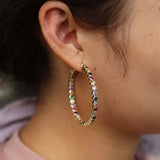 BOHO Big Hoop Earring Colorful Cubic Zirconia European Women