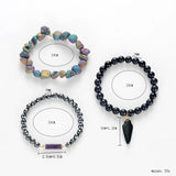 BOJIU 3 Pcs/Set Grey Crystal Bracelets Arrow Bracelet Sets For Women BCSET76