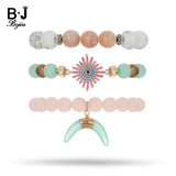 BOJIU Charm Romantic Bracelets Crystal Stone Bracelet Set BCSET70