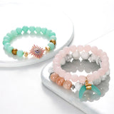 BOJIU Charm Romantic Bracelets Crystal Stone Bracelet Set BCSET70