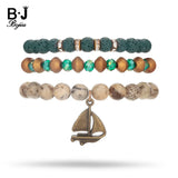 BOJIU Crystal Natural Stone Bracelet Set For Women BCSET86