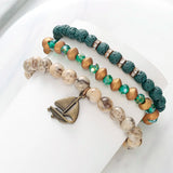BOJIU Crystal Natural Stone Bracelet Set For Women BCSET86