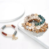 BOJIU Bohemian Bracelet Set Natural Stone Beaded Bracelet BCSET87