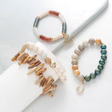 BOJIU Bohemian Bracelet Set Natural Stone Beaded Bracelet BCSET87