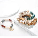BOJIU Bohemian Bracelet Set Natural Stone Beaded Bracelet BCSET87